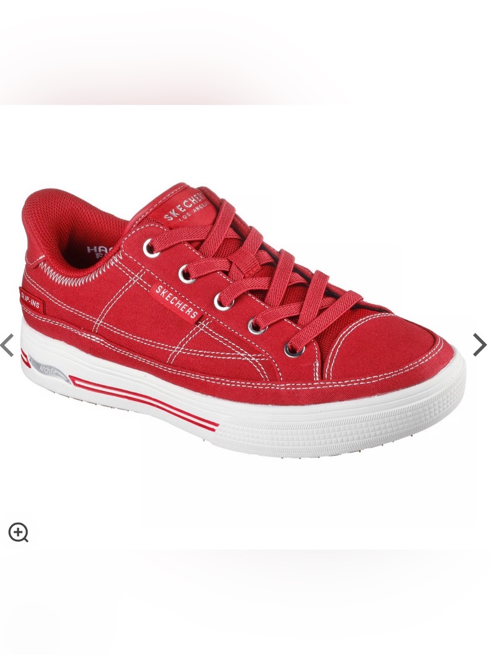 Skechers Slip-In Women’s Red Canvas Laced Sneaker